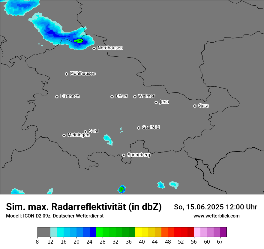 Modellkarten Simuliertes Radarbild