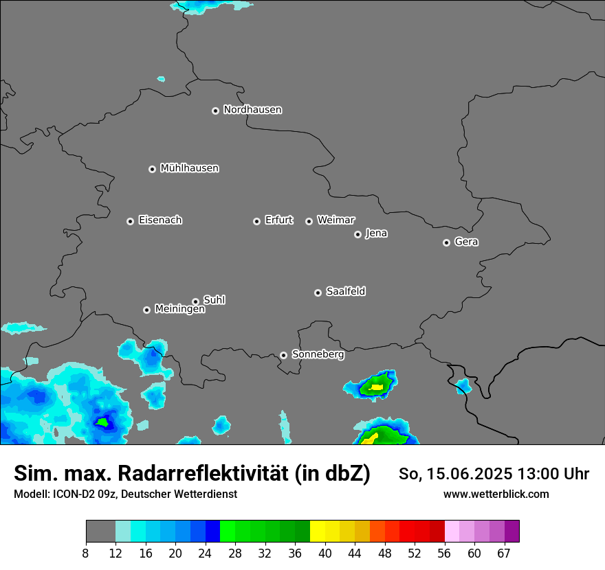 Modellkarten Simuliertes Radarbild