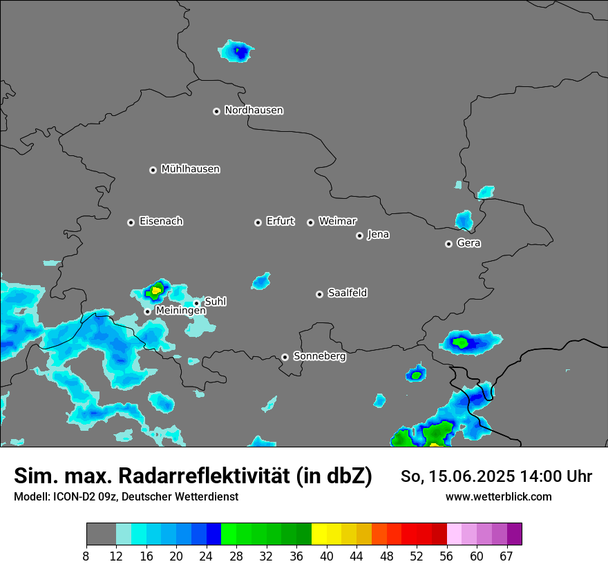 Modellkarten Simuliertes Radarbild