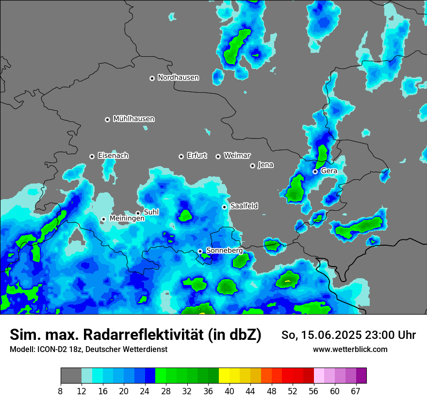 Modellkarten Simuliertes Radarbild