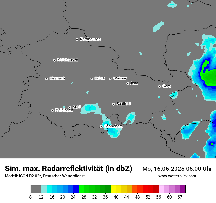Modellkarten Simuliertes Radarbild