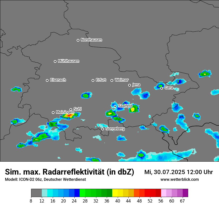Modellkarten Simuliertes Radarbild