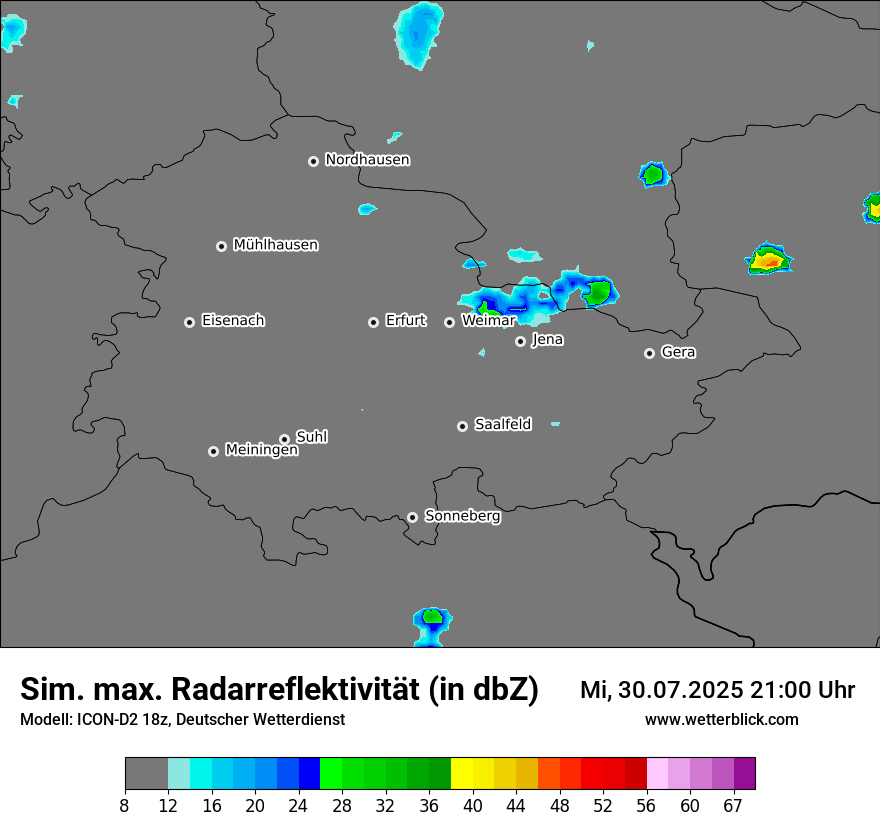 Modellkarten Simuliertes Radarbild