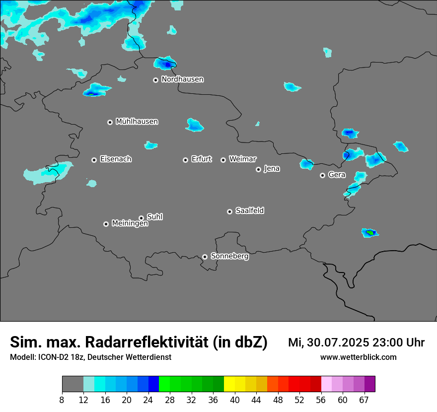 Modellkarten Simuliertes Radarbild