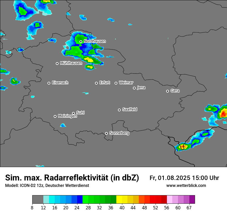 Modellkarten Simuliertes Radarbild