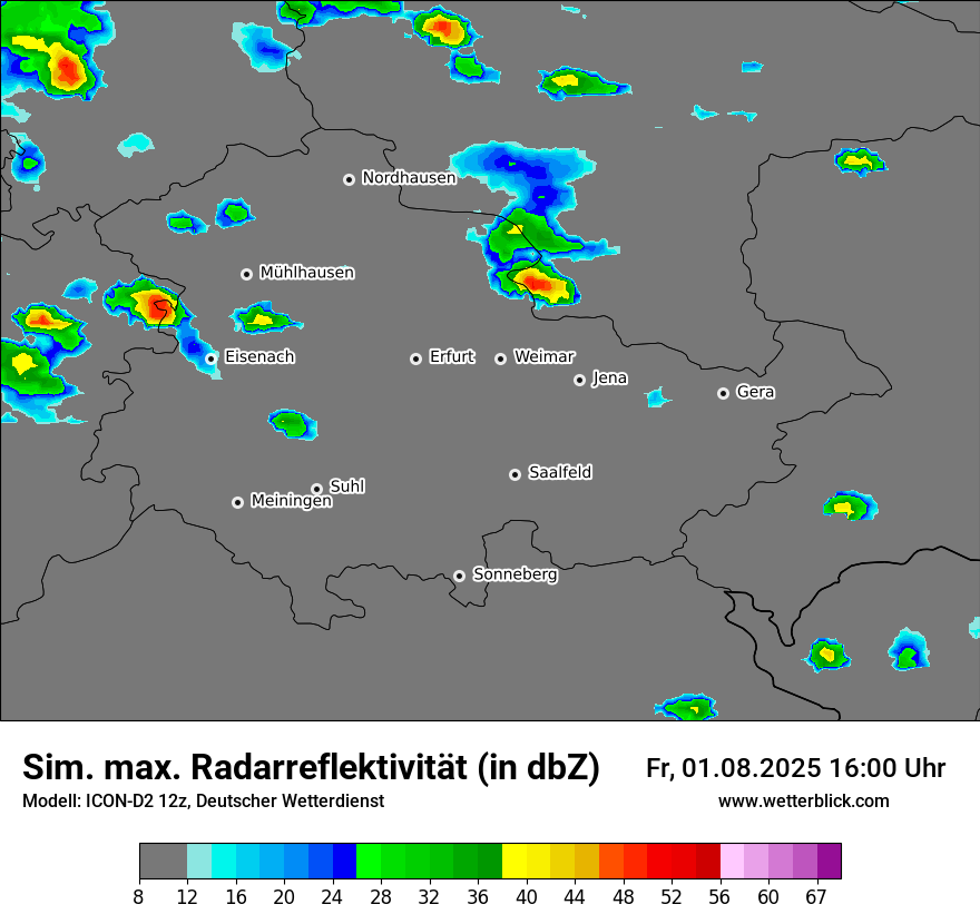 Modellkarten Simuliertes Radarbild