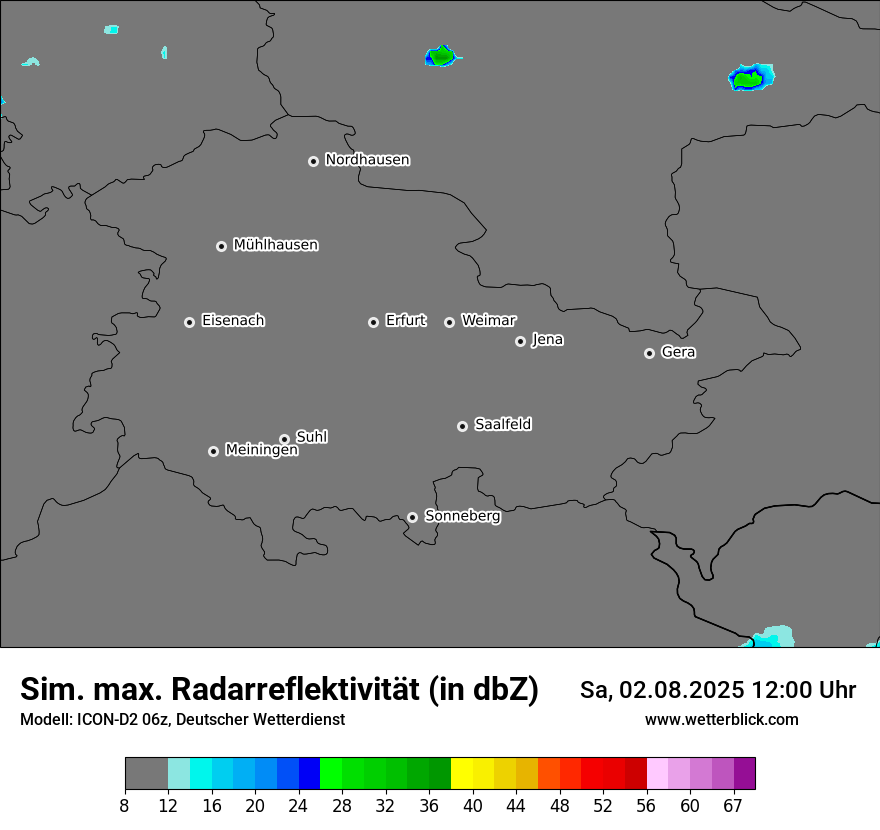 Modellkarten Simuliertes Radarbild