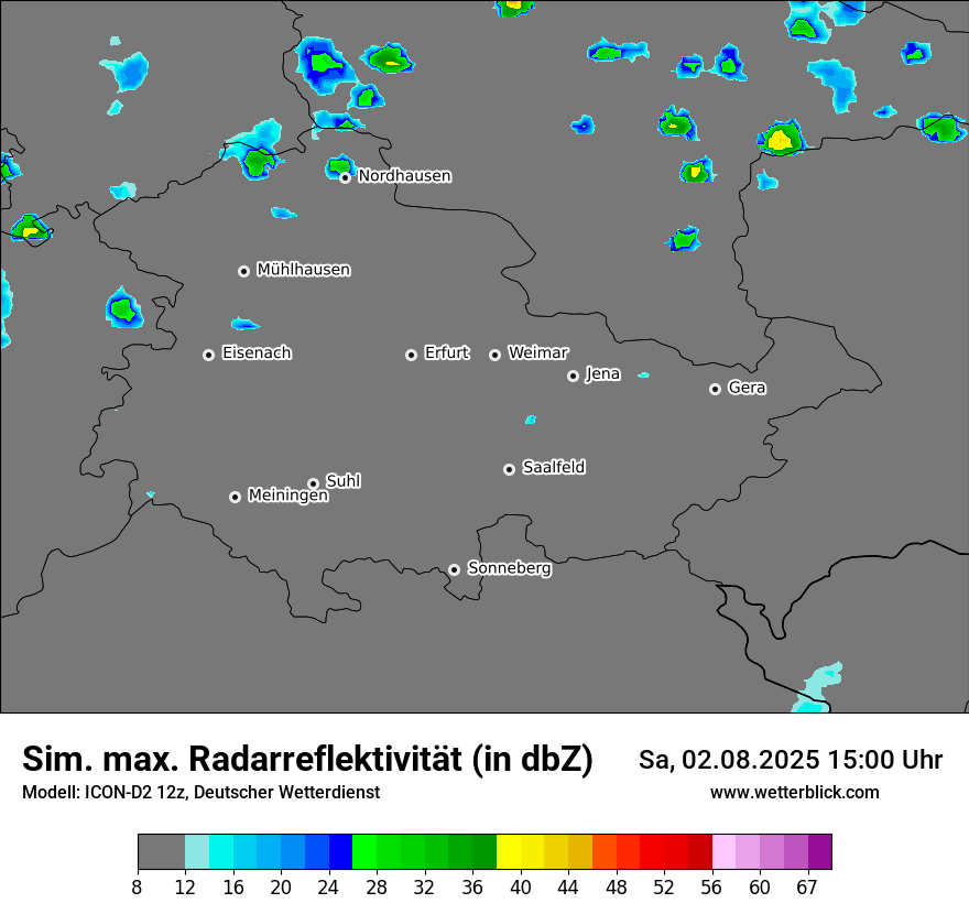 Modellkarten Simuliertes Radarbild
