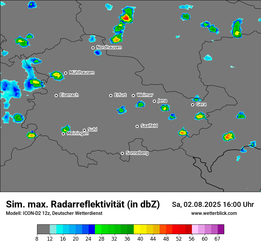 Modellkarten Simuliertes Radarbild