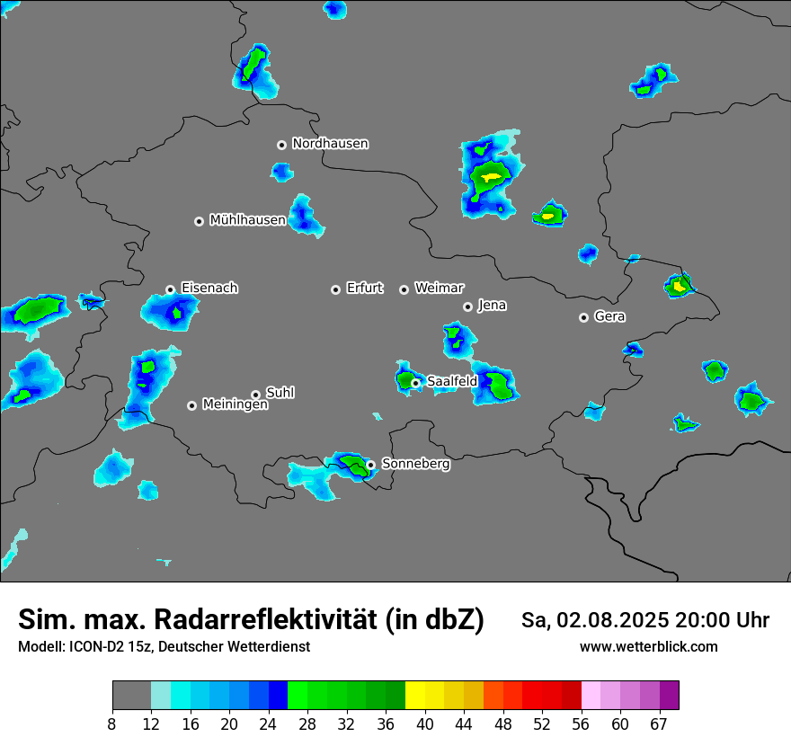 Modellkarten Simuliertes Radarbild