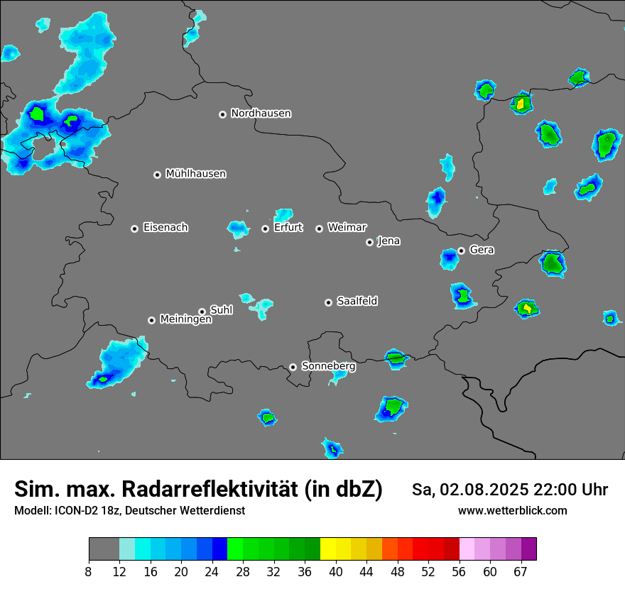 Modellkarten Simuliertes Radarbild