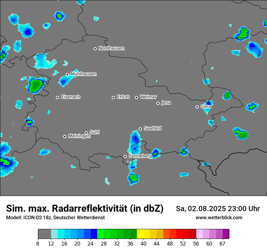 Modellkarten Simuliertes Radarbild