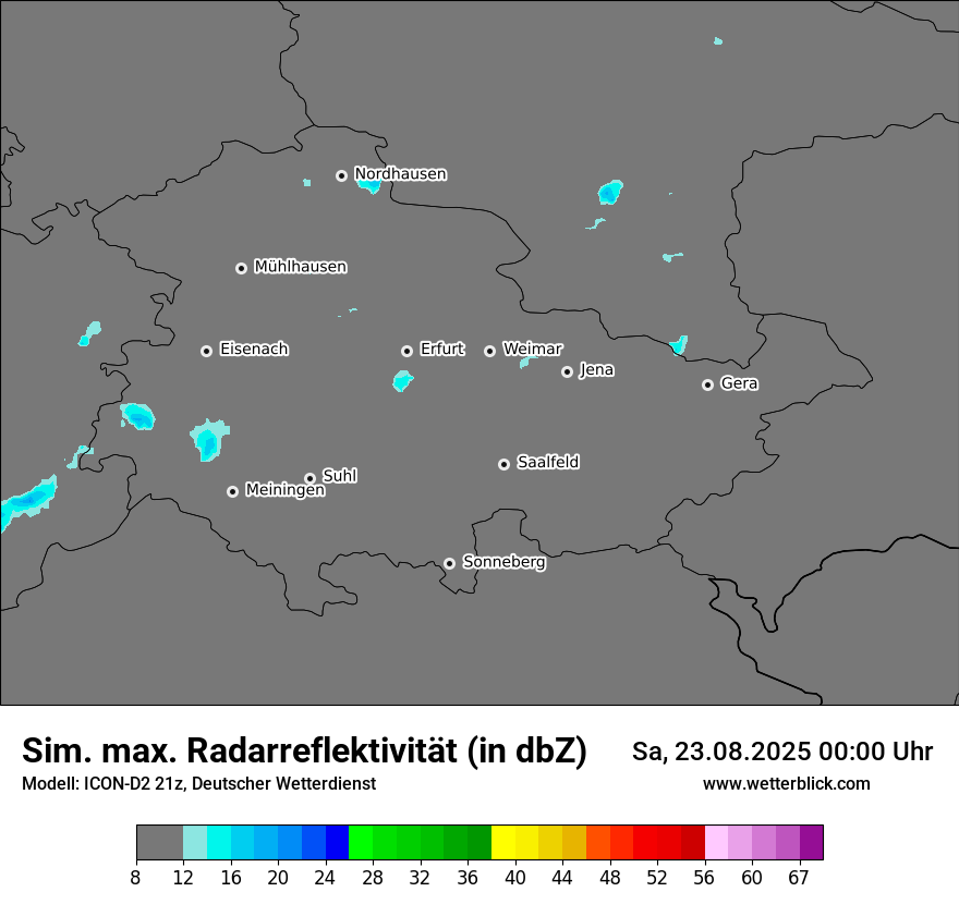 Modellkarten Simuliertes Radarbild
