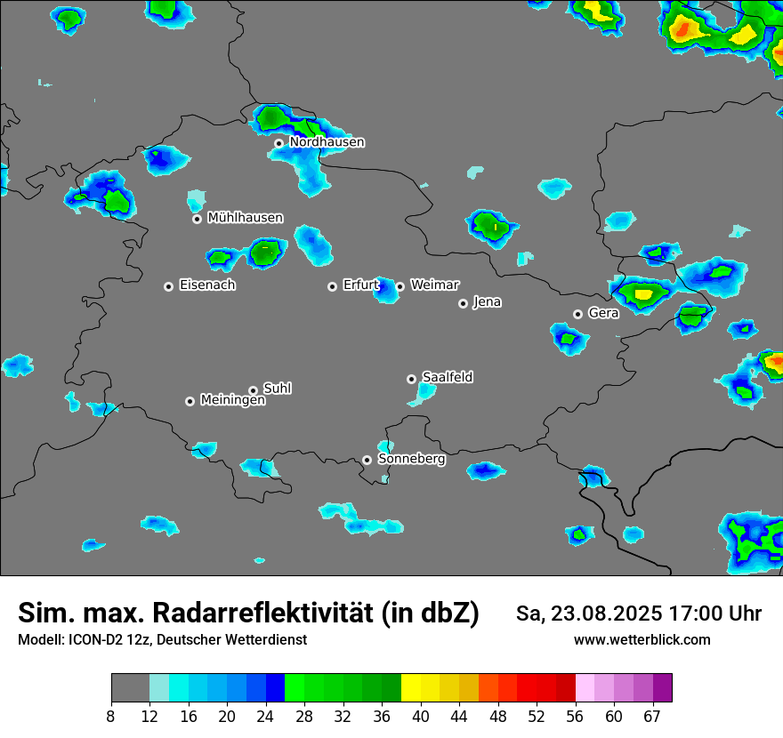 Modellkarten Simuliertes Radarbild