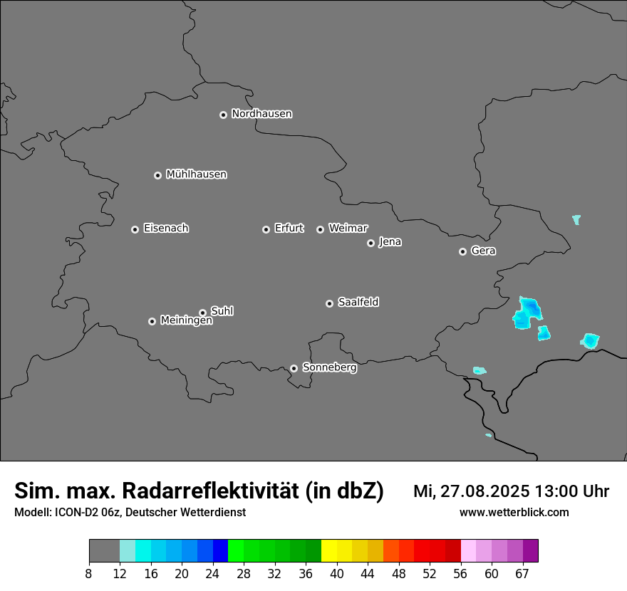 Modellkarten Simuliertes Radarbild