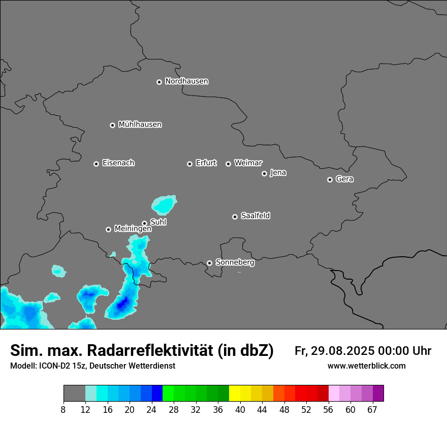 Modellkarten Simuliertes Radarbild