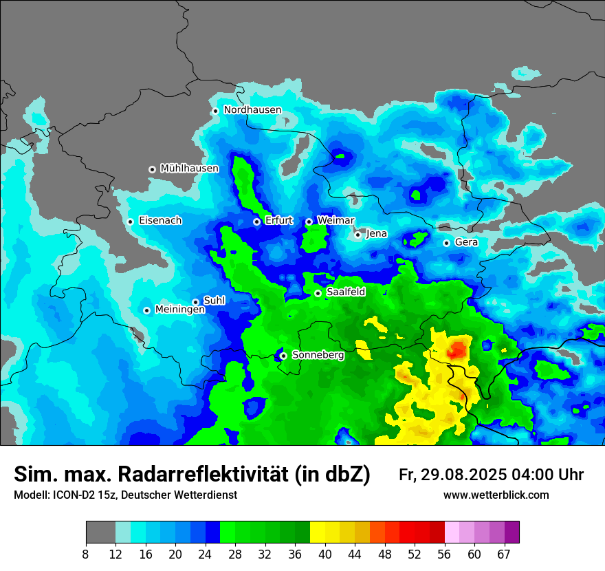 Modellkarten Simuliertes Radarbild