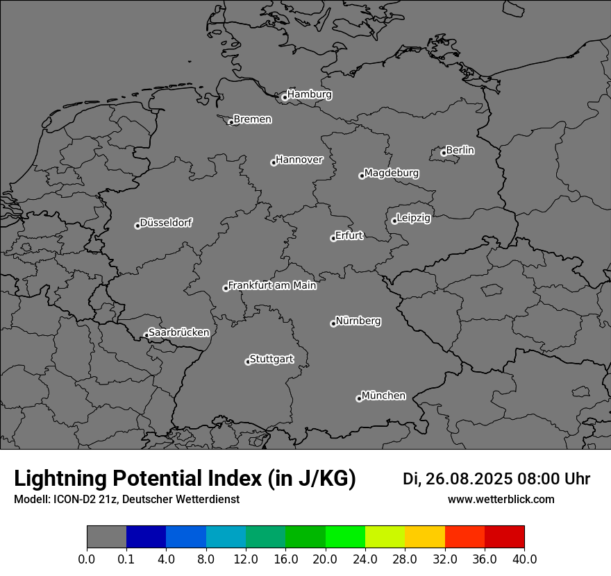Modellkarten Lightning-Index in Deutschland
