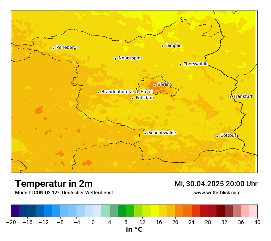 Modellkarten Temperatur