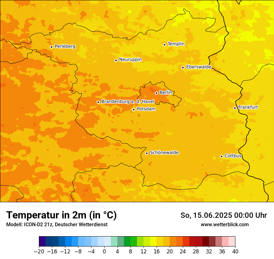 Modellkarten Temperatur