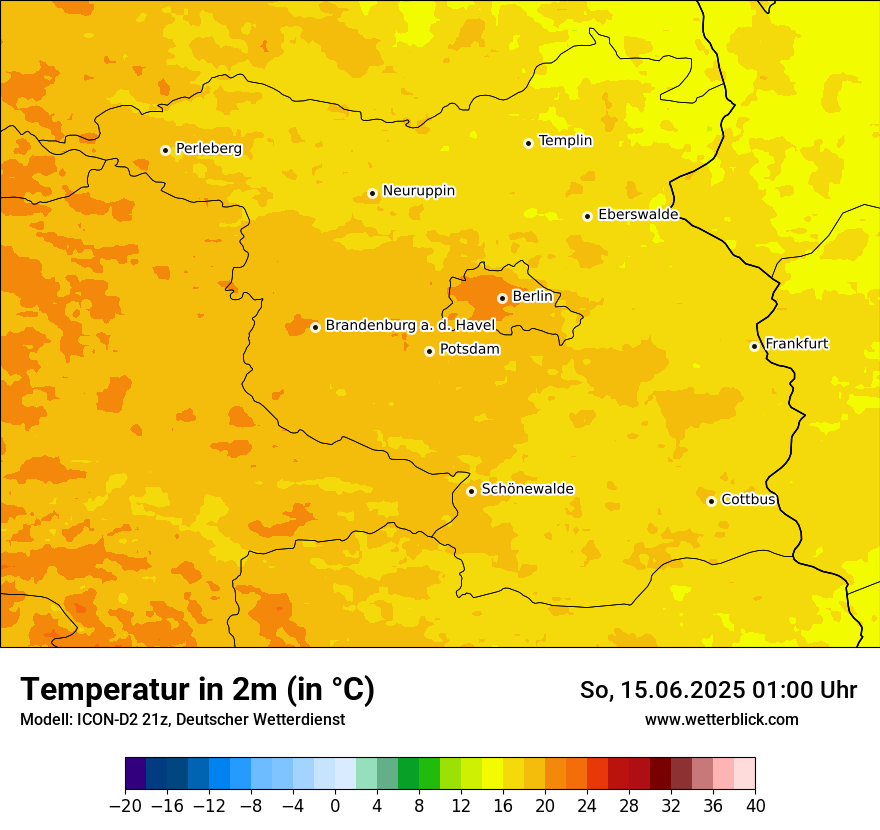 Modellkarten Temperatur