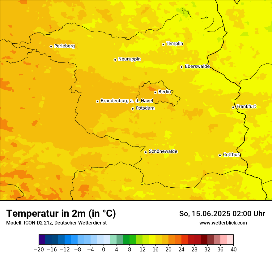 Modellkarten Temperatur