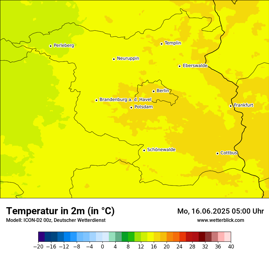 Modellkarten Temperatur