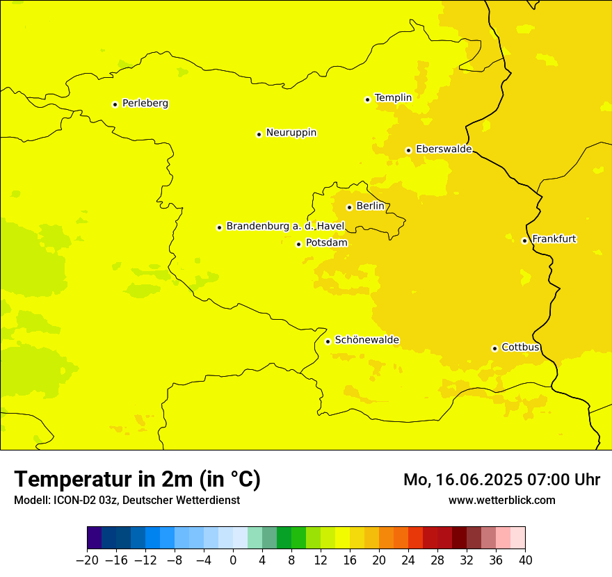 Modellkarten Temperatur