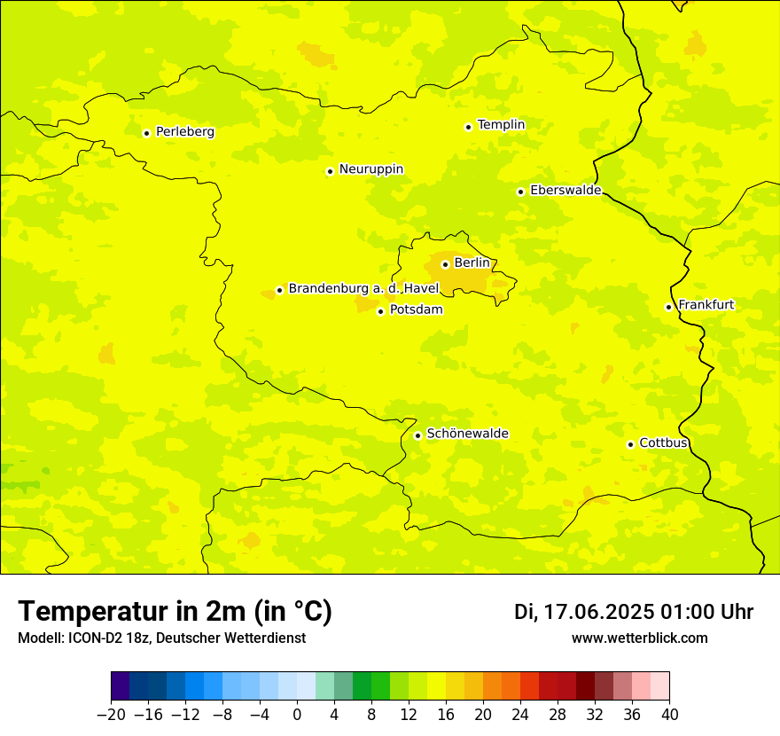 Modellkarten Temperatur