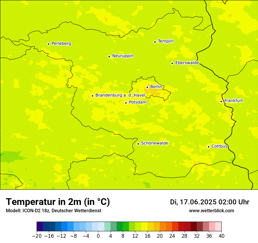 Modellkarten Temperatur