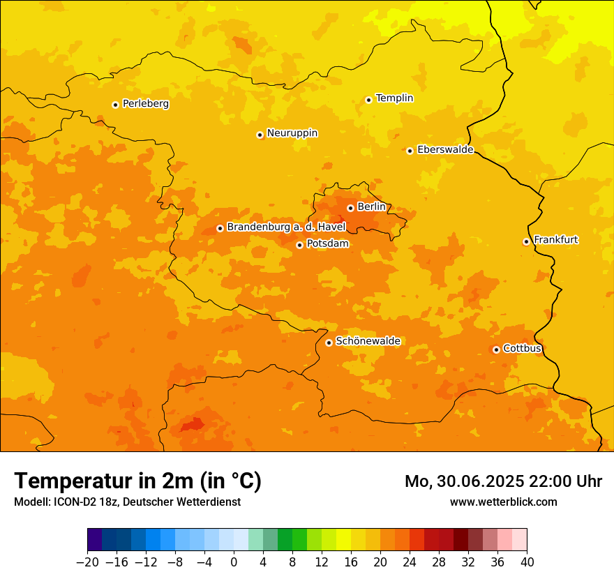 Modellkarten Temperatur