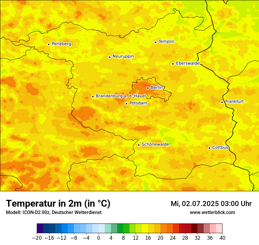 Modellkarten Temperatur