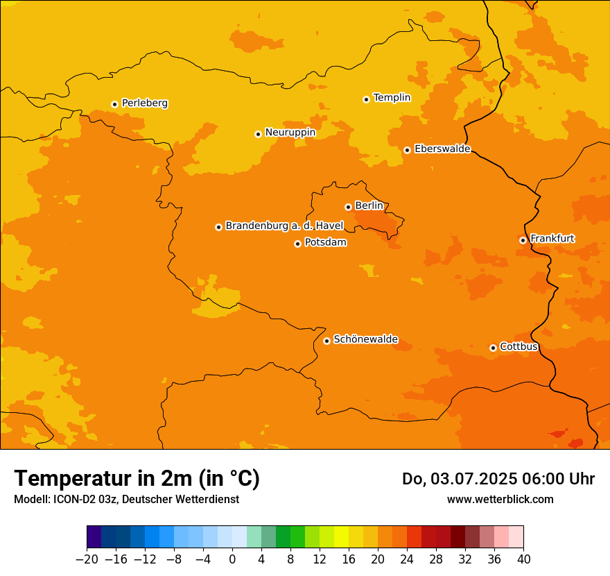 Modellkarten Temperatur
