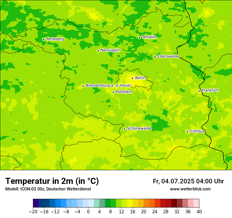Modellkarten Temperatur