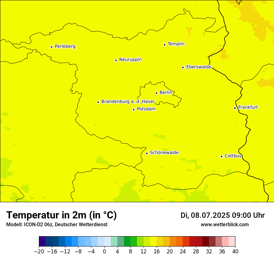 Modellkarten Temperatur
