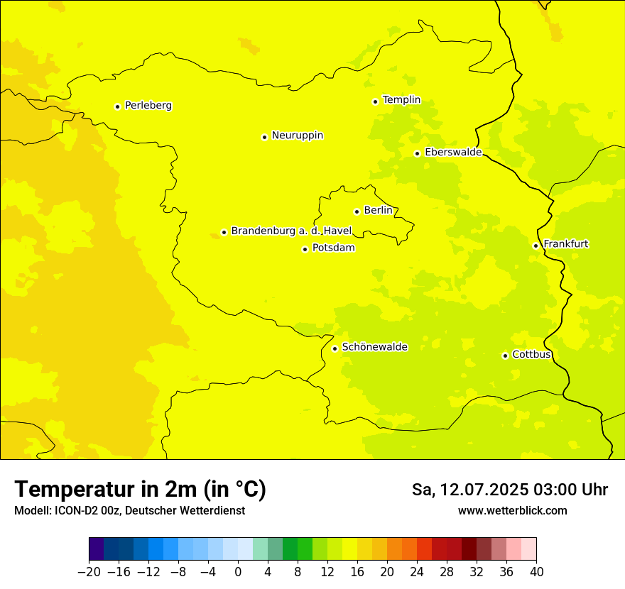 Modellkarten Temperatur