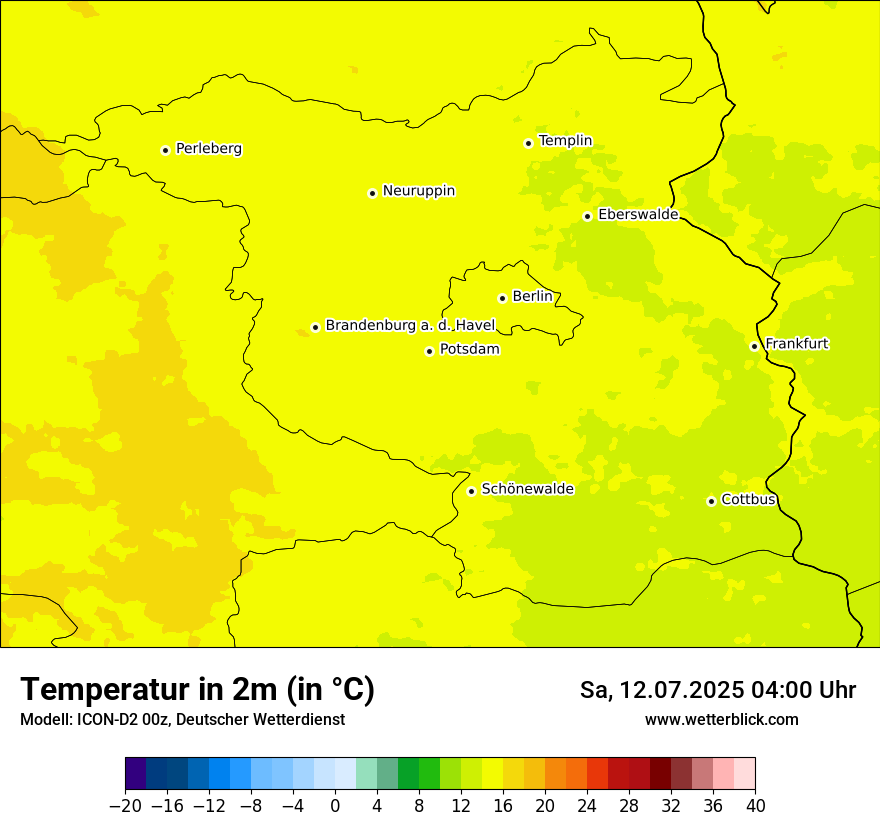 Modellkarten Temperatur