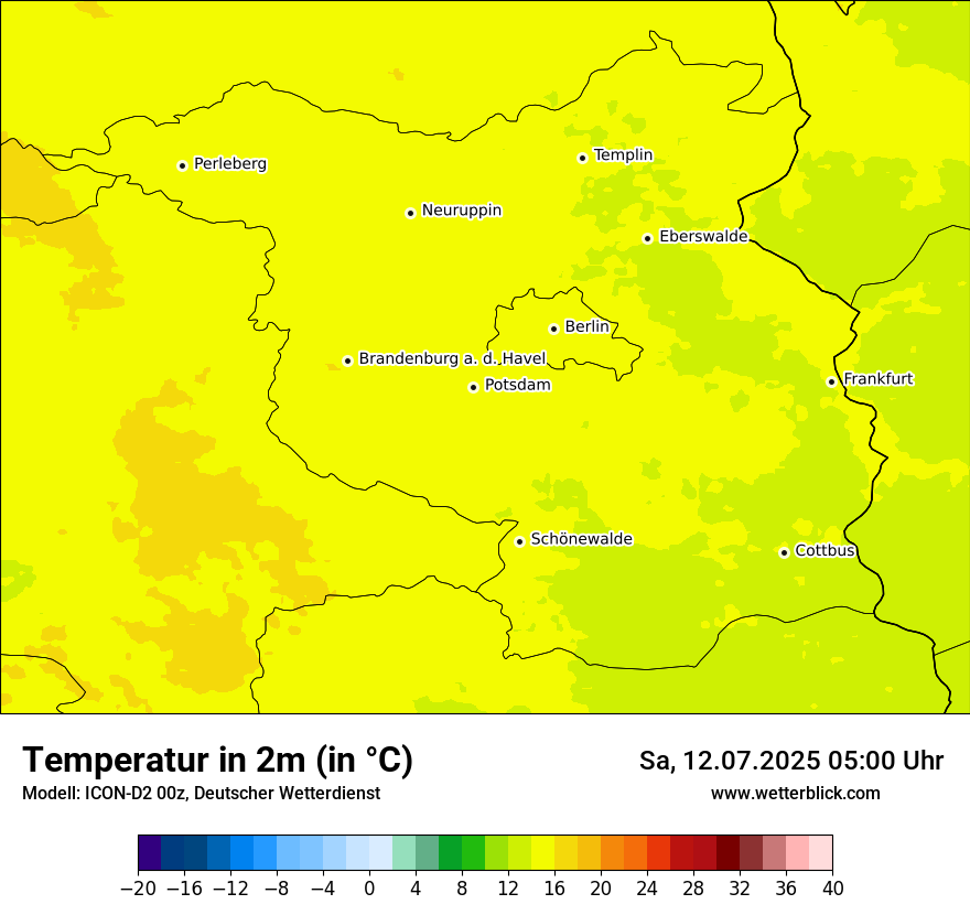 Modellkarten Temperatur