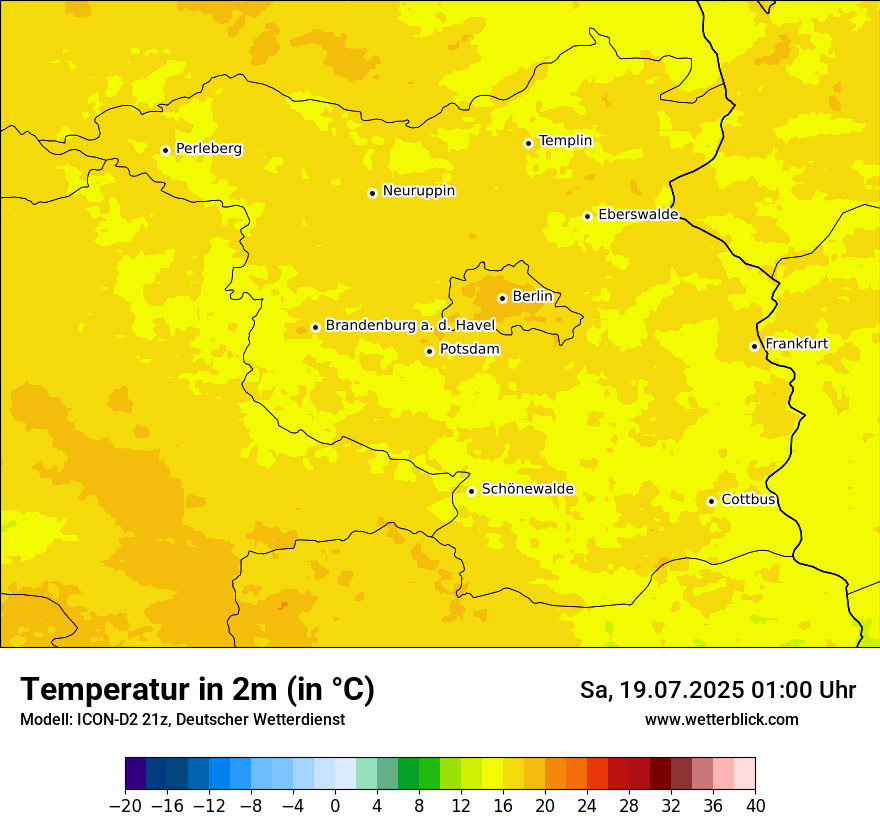 Modellkarten Temperatur