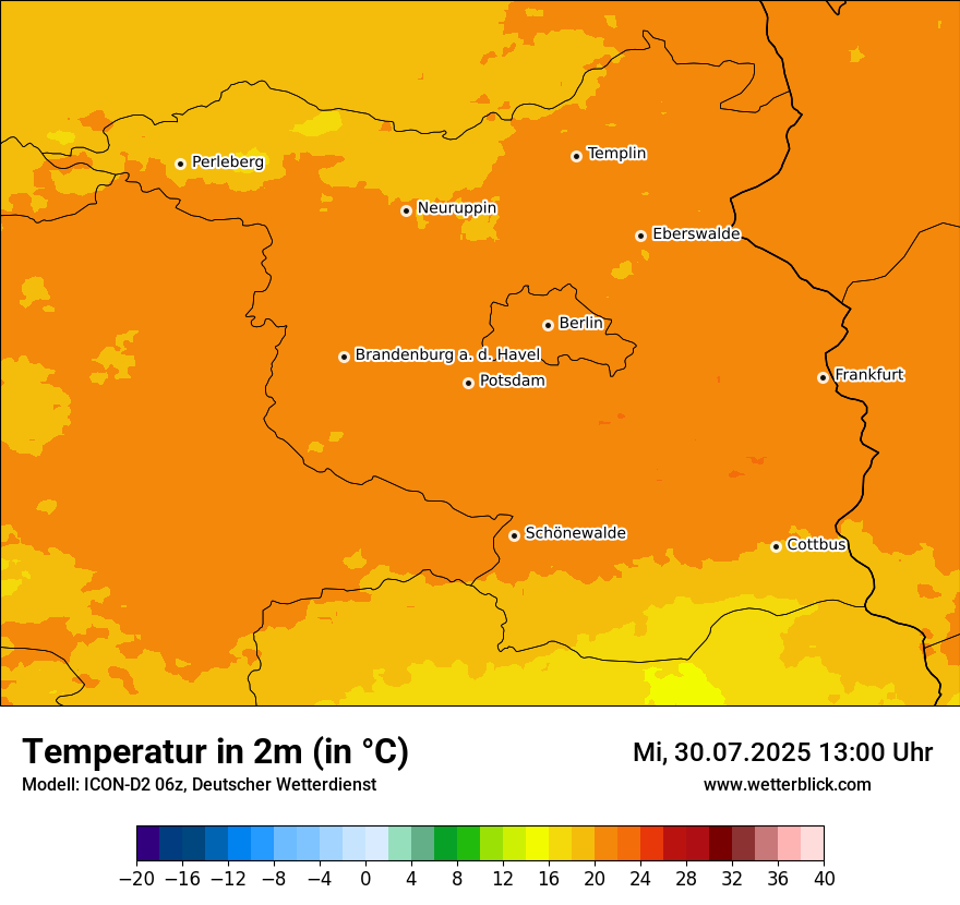 Modellkarten Temperatur