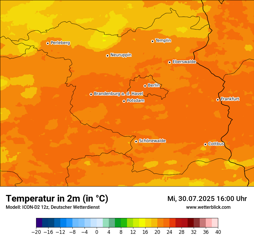 Modellkarten Temperatur