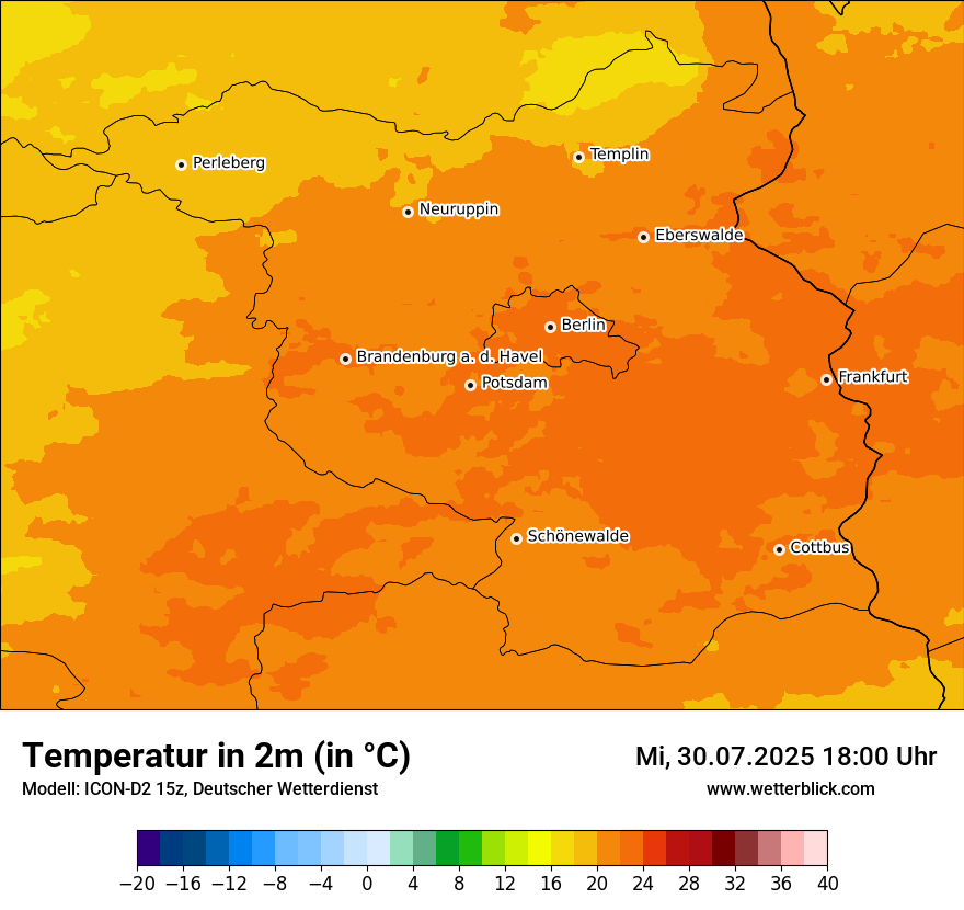 Modellkarten Temperatur