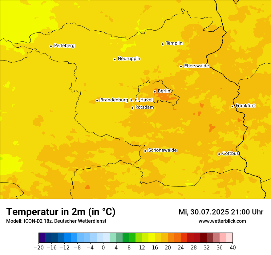 Modellkarten Temperatur