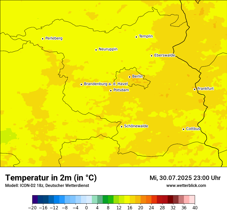 Modellkarten Temperatur