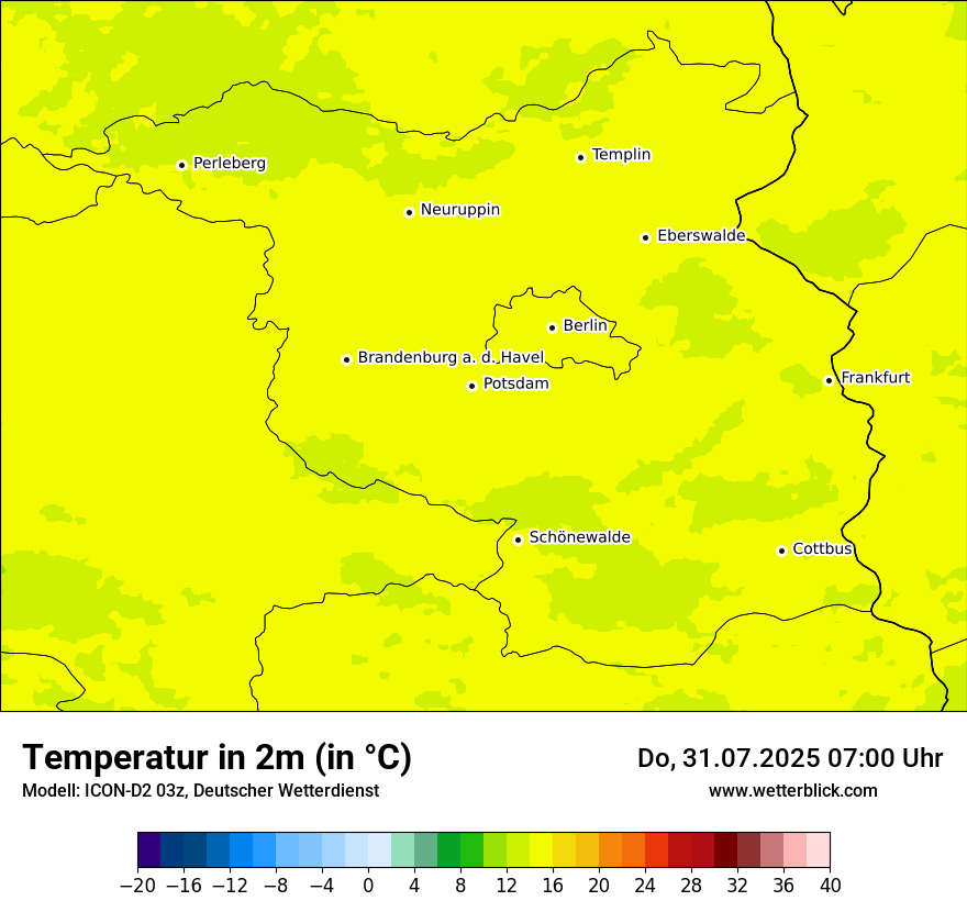 Modellkarten Temperatur