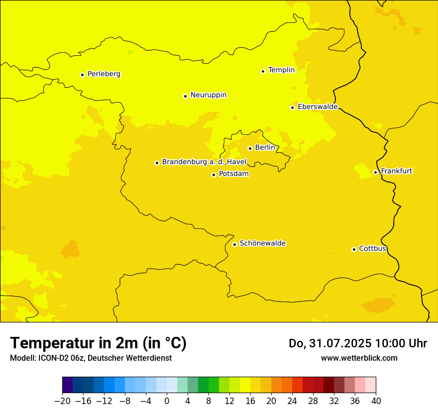 Modellkarten Temperatur