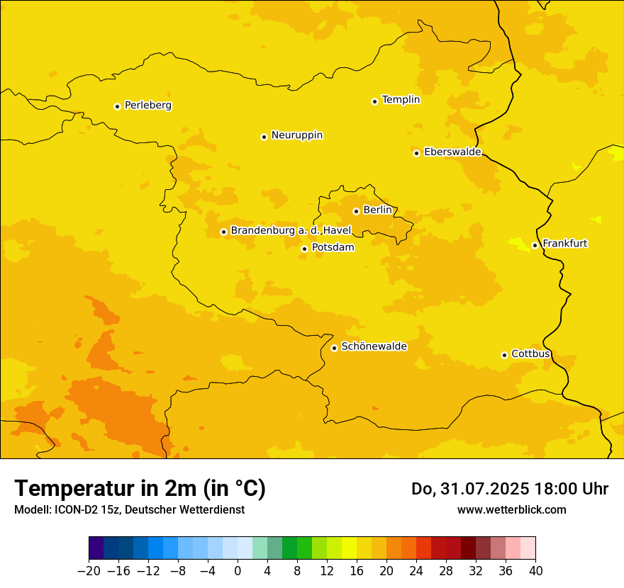 Modellkarten Temperatur