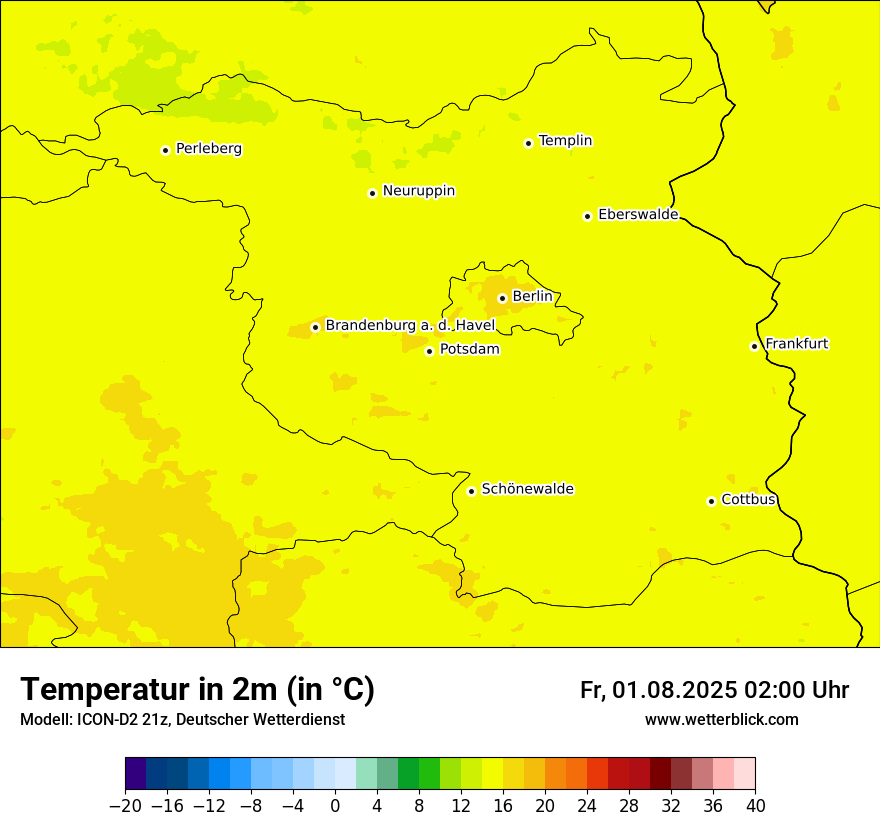 Modellkarten Temperatur