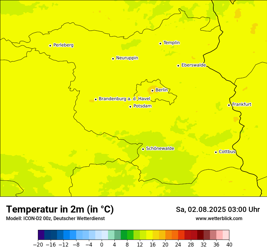 Modellkarten Temperatur