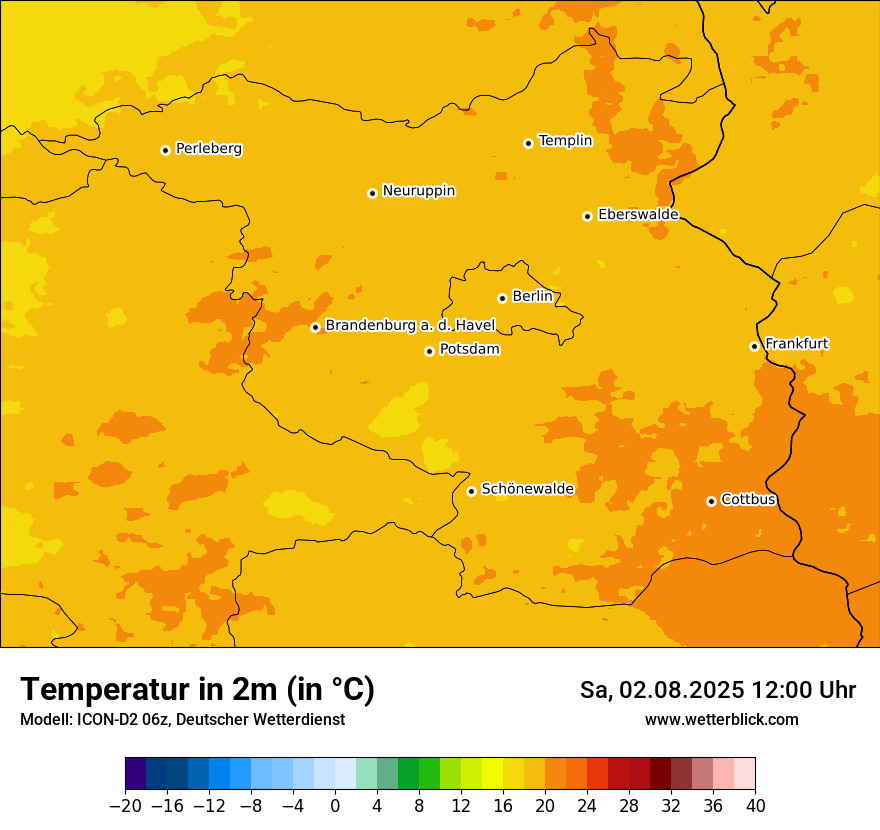 Modellkarten Temperatur